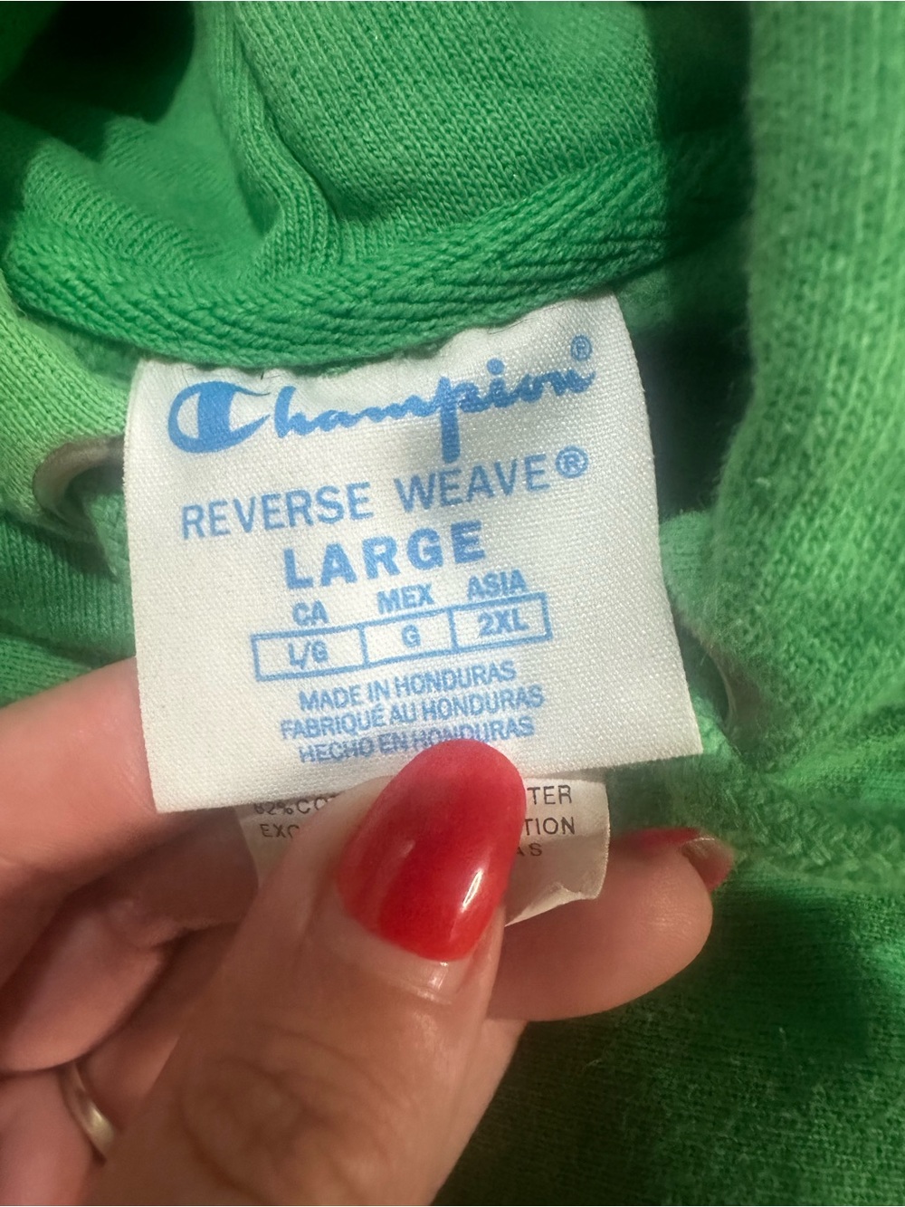 Vintage Champion Reverse Weave Green Hoodie Large‎ - Picture 2 of 8